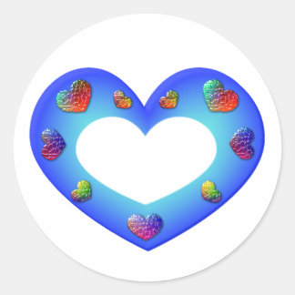 Sticker Rond Coeur bleu sauvage