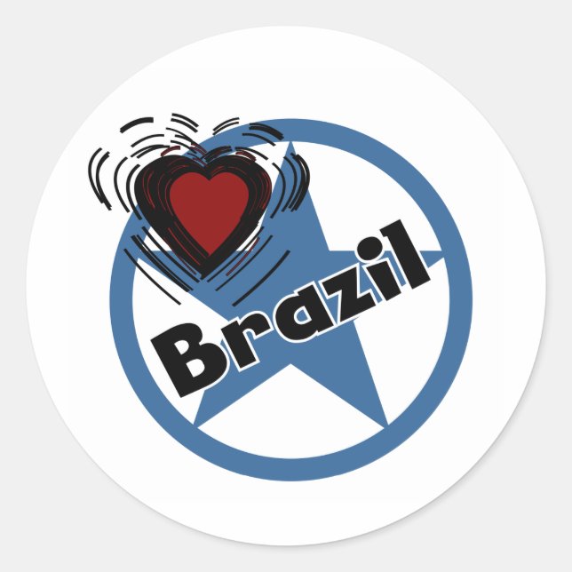 Sticker Rond Coeur Brésil (Devant)