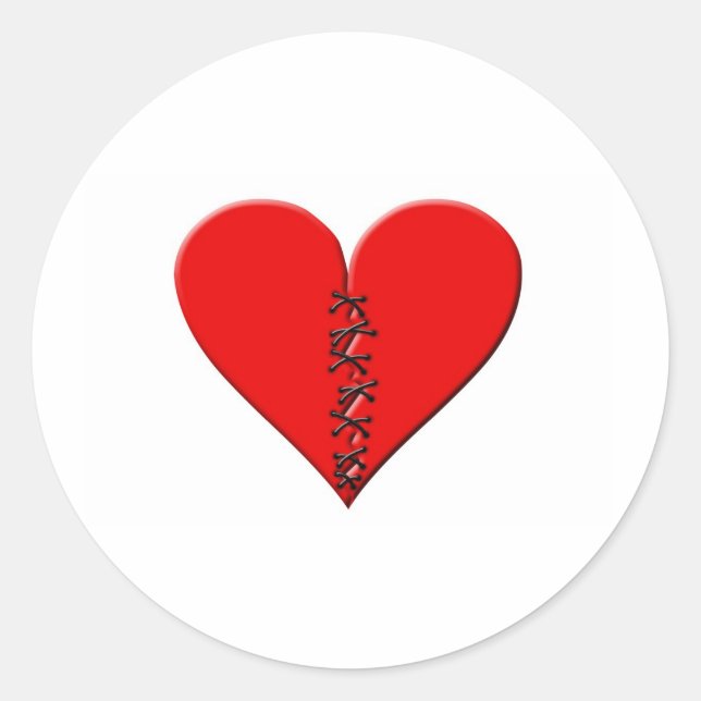 Sticker Rond Coeur brisé (Devant)