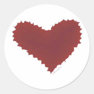 Sticker Rond Coeur chaotique irrésistible bord mauvais romance 