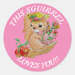 Sticker Rond Coeur chevaliers Girls Valentine's Day Sticker.