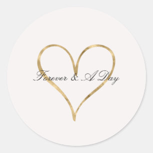 Sticker Rond Cœur chic d'or