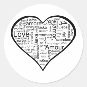 Sticker Rond Coeur complètement de l'amour dans différentes
