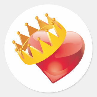 Sticker Rond Coeur couronné