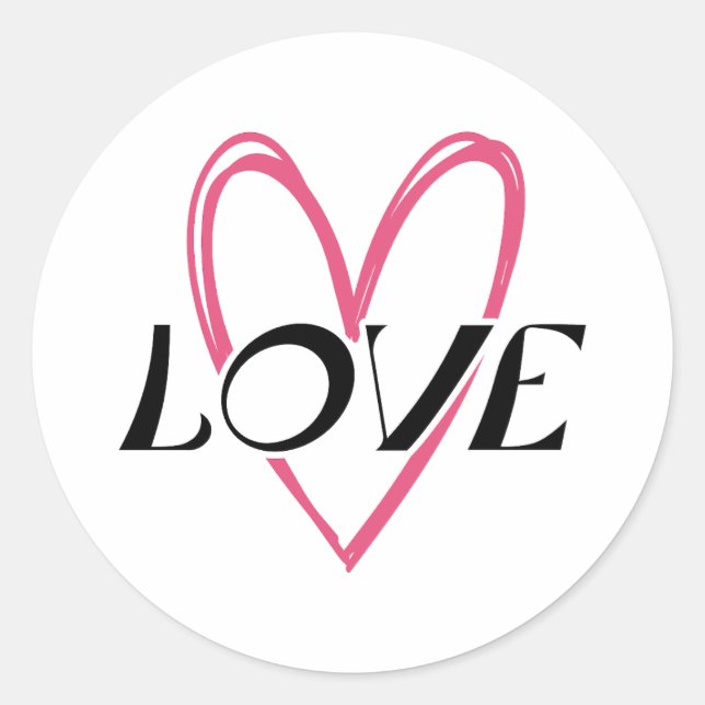 Sticker Rond Coeur d'amour (Devant)