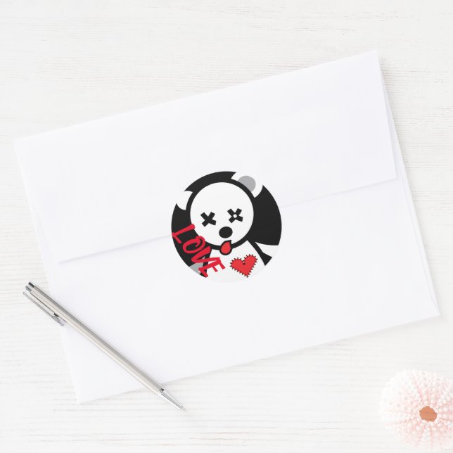 Sticker rond Coeur d'amour (Enveloppe)