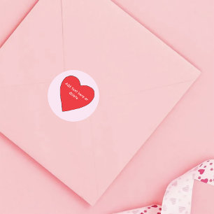 Sticker Rond Coeur d'amour rouge