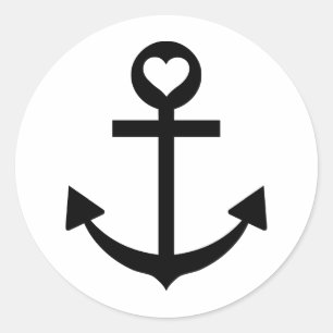 Sticker Rond coeur d'ancre du capitaine
