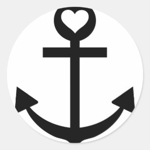 Sticker Rond coeur d'ancre du capitaine