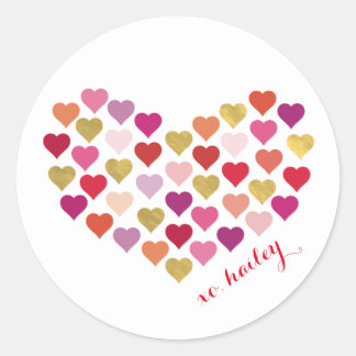 Sticker Rond Coeur d'autocollant personnalisé par | de coeurs