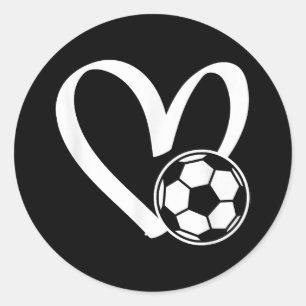 Sticker Rond Coeur de balle de football