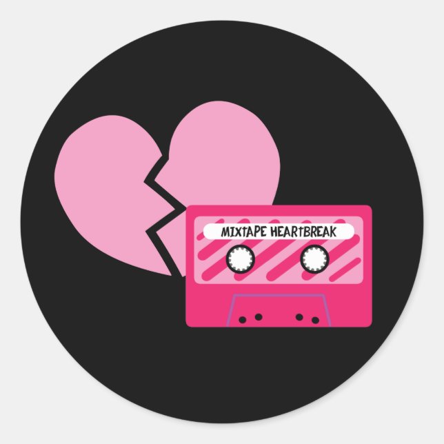 Sticker Rond Coeur de bande Mix (Devant)
