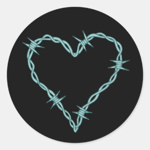 Sticker Rond Coeur de barbelé