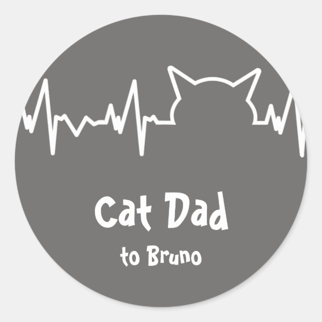 Sticker Rond Coeur de chat pour les papilles et les mamans (Devant)