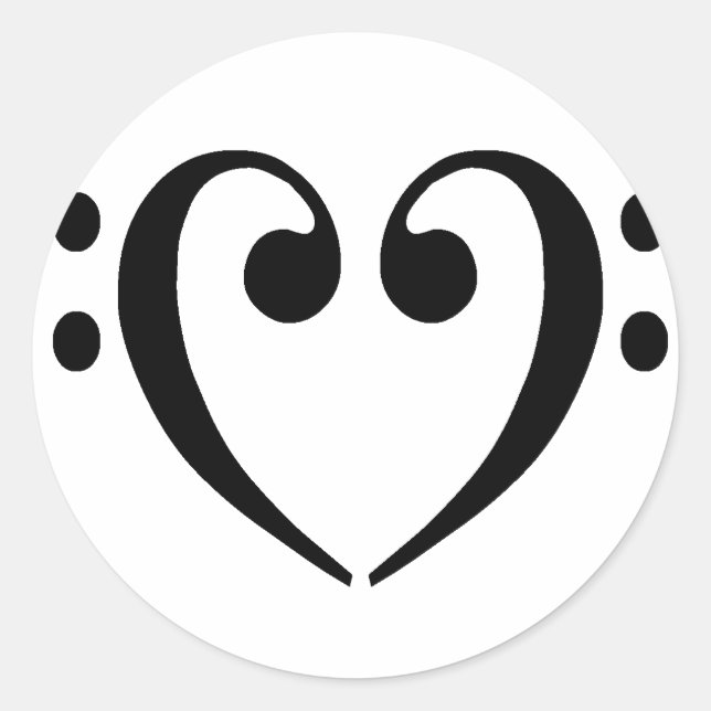 Sticker Rond Coeur de clef basse (Devant)