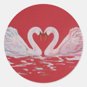 Sticker Rond Coeur de cygne