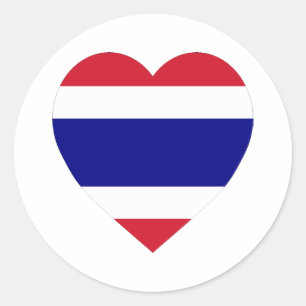 Sticker Rond Coeur de drapeau de la Thaïlande