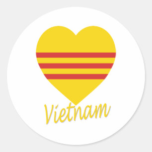 Sticker Rond Coeur de drapeau du Vietnam (sud)