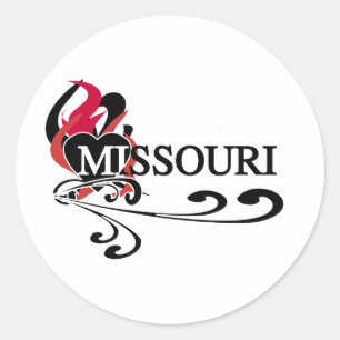 Sticker Rond Coeur de feu Missouri