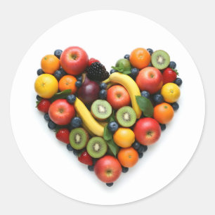 Sticker Rond Cœur de fruit
