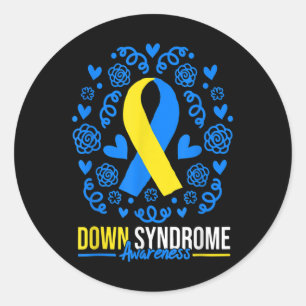 Sticker Rond Coeur de la main - Costume du syndrome de Down 21 