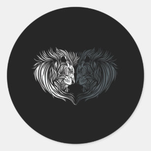 Sticker Rond Coeur de Lion