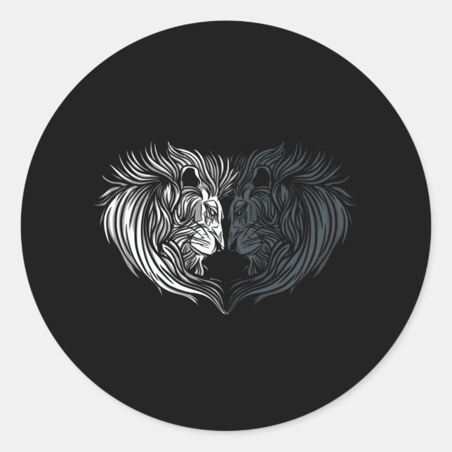 Sticker Rond Coeur de Lion (Devant)