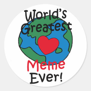 Sticker Rond Cœur de Mème le Plus Grand du Monde