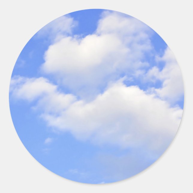 Sticker Rond Cœur de nuages (Devant)