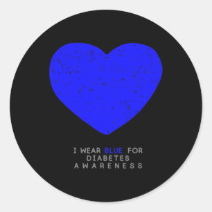 Sticker Rond Coeur de sensibilisation au diabète