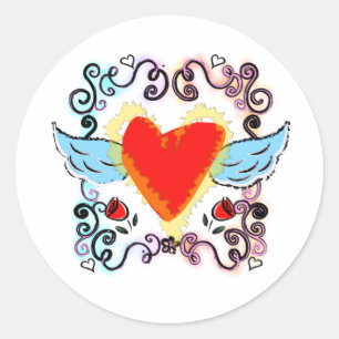 Sticker Rond coeur de tatoo