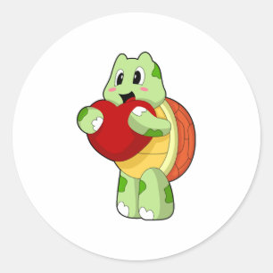 Sticker Rond Cœur de Tortue
