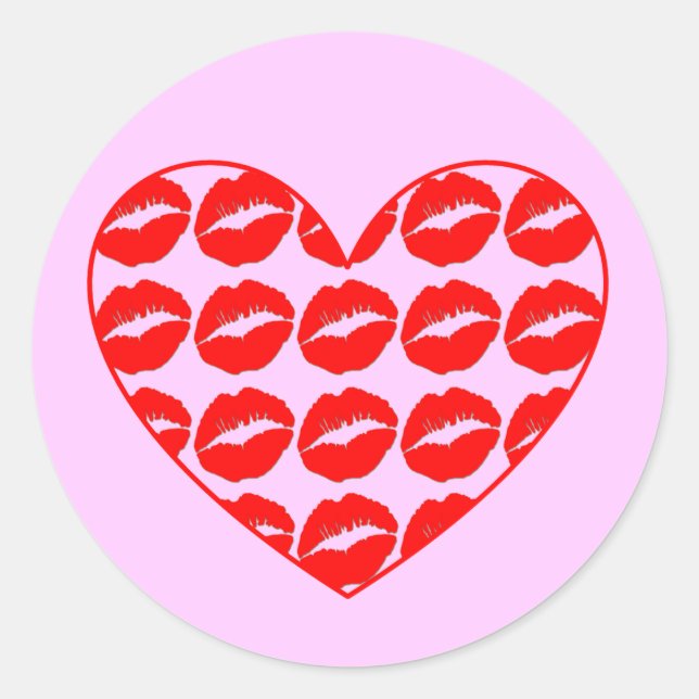 Sticker Rond Coeur des lèvres de Kissy (Devant)