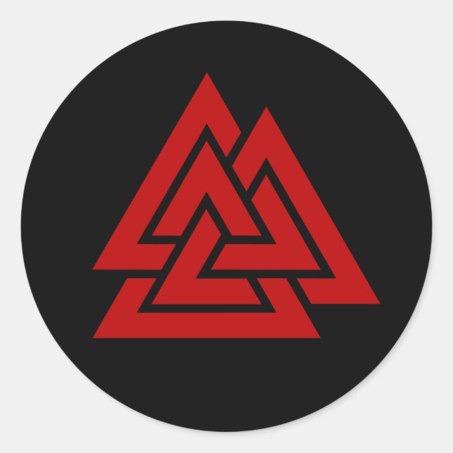Sticker Rond Coeur d'Hrungnir (rouge et noir) (Devant)