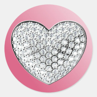 Sticker Rond Coeur diamant