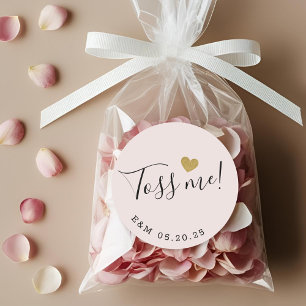 Sticker Rond Cœur d'or Jette-moi les confettis de mariage