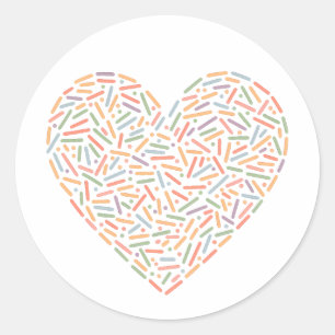 Sticker Rond Coeur doux   Saupoudrer bébé
