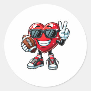 Sticker Rond Cœur drôle jouant au football garçons filles enfan