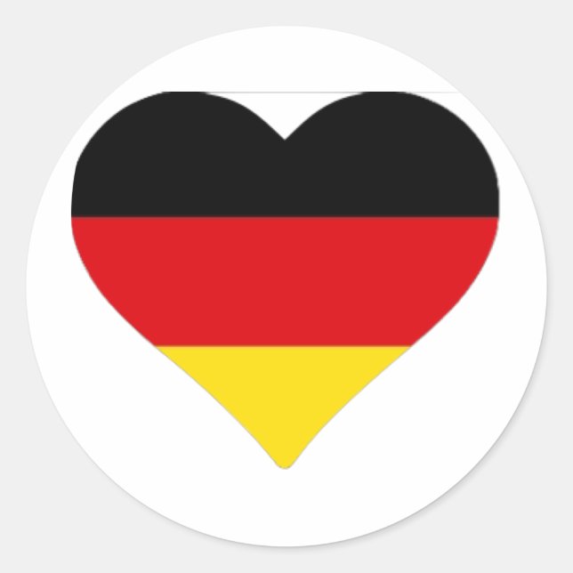 Sticker Rond Coeur du drapeau allemand (Devant)