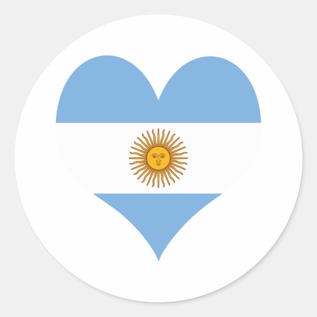 Sticker Rond Coeur du drapeau argentin (Devant)