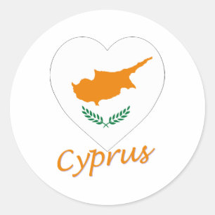 Sticker Rond Coeur du drapeau chypriote