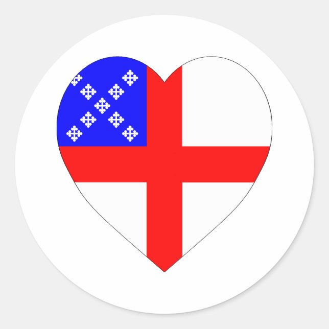 Sticker Rond Coeur du drapeau épiscopal (Devant)
