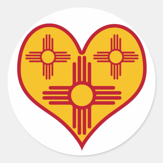 Sticker Rond Coeur du Nouveau Mexique Zia (Devant)