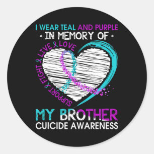 Sticker Rond Coeur En Mémoire De Mon Frère Sensibilisation Au S