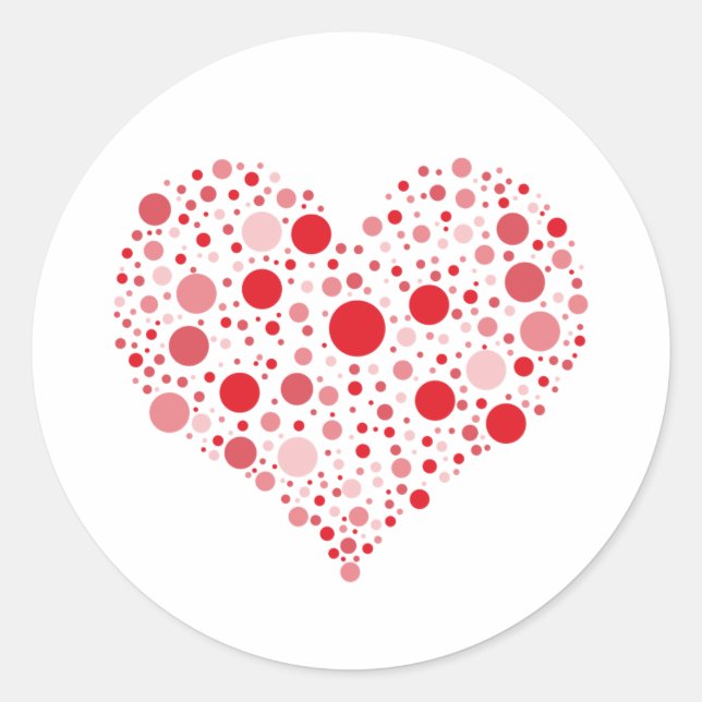 Sticker Rond Coeur en points (Devant)