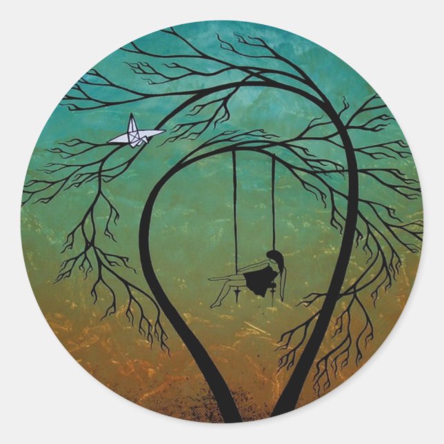 Sticker Rond Coeur et poésie 20... (Devant)