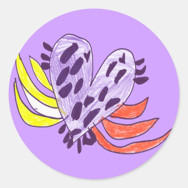 Sticker Rond Coeur flottant (Devant)