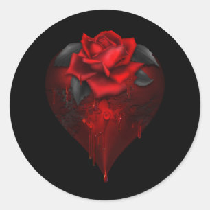Sticker Rond Coeur gothique
