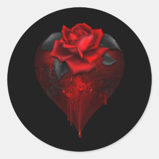 Sticker Rond Coeur gothique