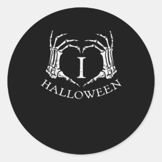 Sticker Rond Coeur Halloween Squelette Costume main Hommes Femm